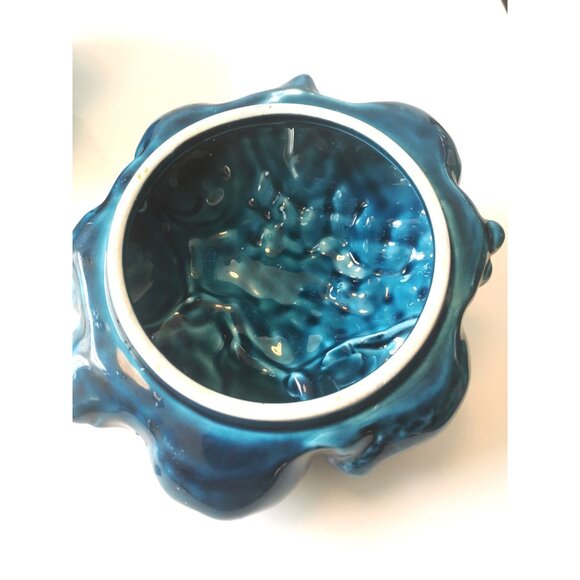 Vintage Inarco Mood Indigo Blue Cookie Jar with Lid | Canistar | 1960s | Footed - Picture 4 of 10